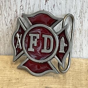 Bergamot Fire Department‎ Belt Buckle 1979 Mens Badge FD First Responder